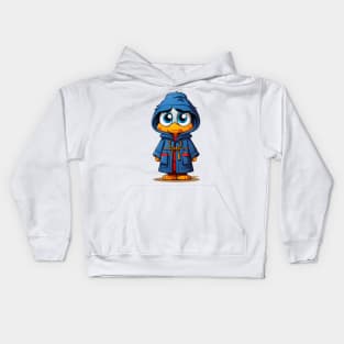 Cute cartoon duck in pajamas Kids Hoodie